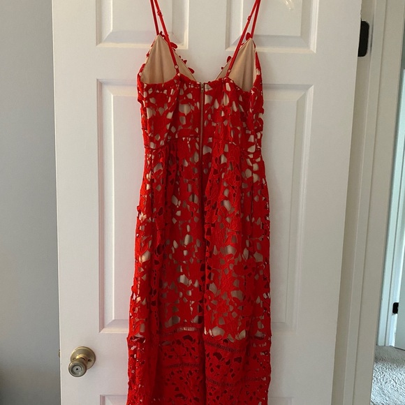 Red Lace Dress Wedding Guest - Picture 3 of 4